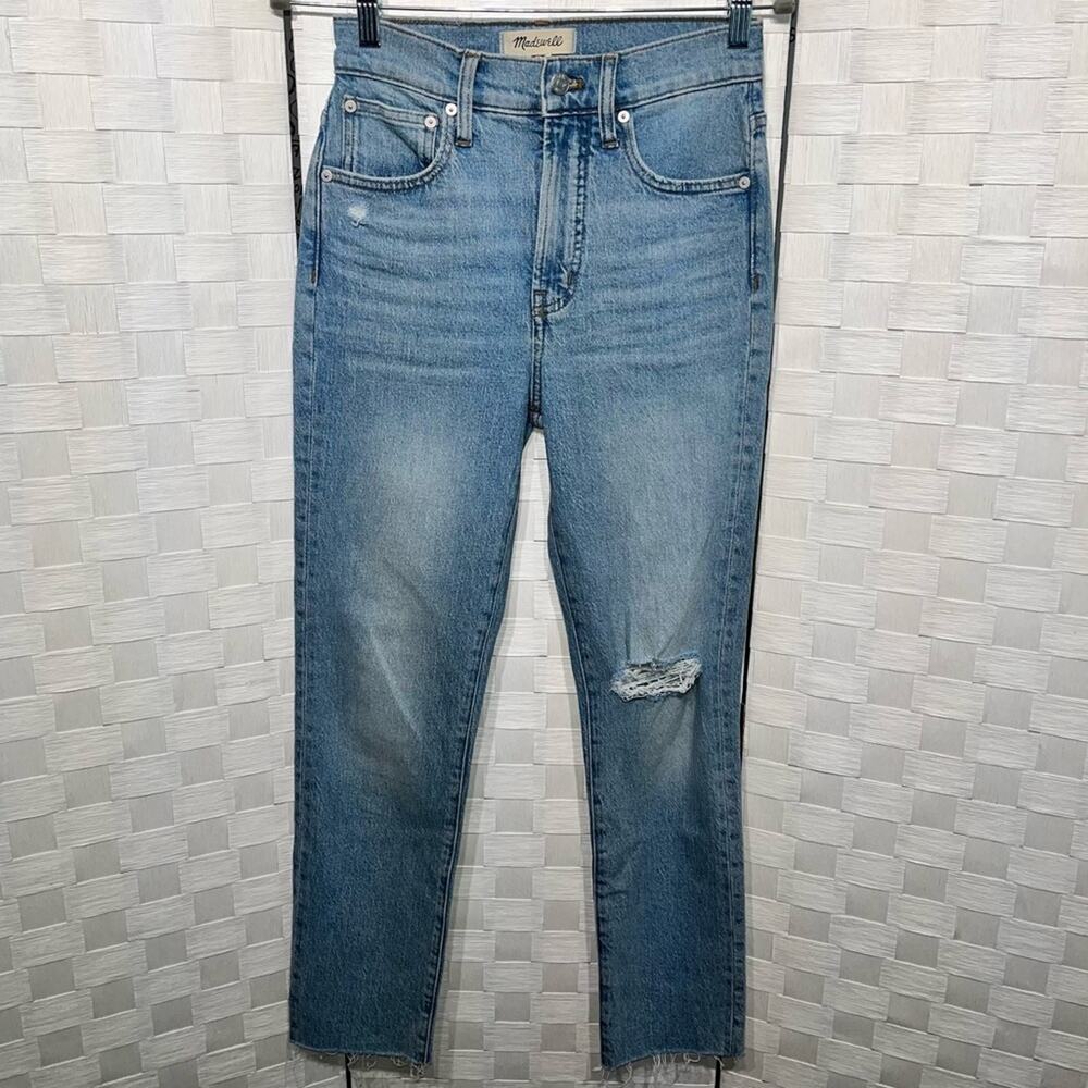 Madewell Women’s The Perfect Vintage Jeans Size 24 Raw Hem Distressed High Waist